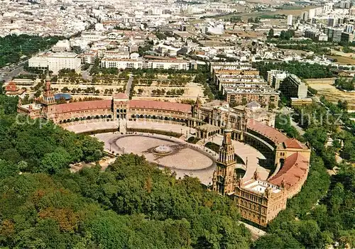 AK / Ansichtskarte Sevilla_Andalucia Plaza de Espana vista aerea Sevilla_Andalucia