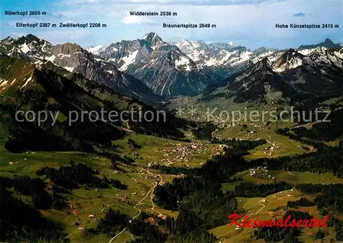 AK / Ansichtskarte Kleinwalsertal Alpenpanorama Fliegeraufnahme Kleinwalsertal