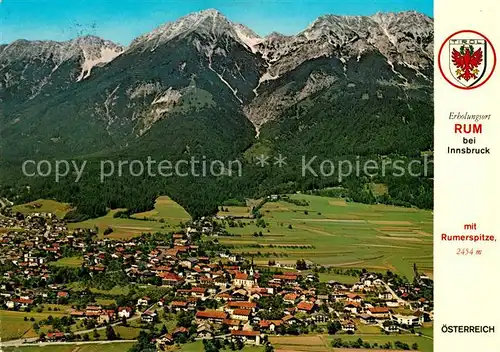 AK / Ansichtskarte Rum_Tirol mit Rumerspitze Karwendelgebirge Fliegeraufnahme Rum_Tirol