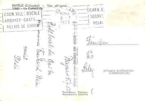 AK / Ansichtskarte Bayeux La Cathedrale vue aerienne Bayeux