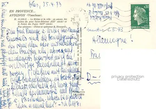AK / Ansichtskarte Avignon_Vaucluse Le Rhone et la ville Ruines du Pont Saint Benezet Palais des Papes vue aerienne Avignon Vaucluse