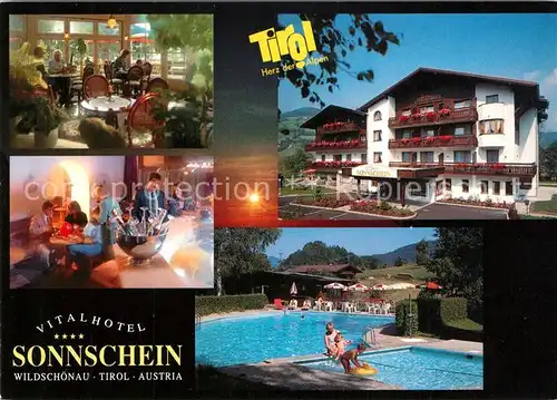 AK / Ansichtskarte Niederau_Wildschoenau Vitalhotel Sonnschein Restaurant Cafe Swimming Pool Niederau Wildschoenau