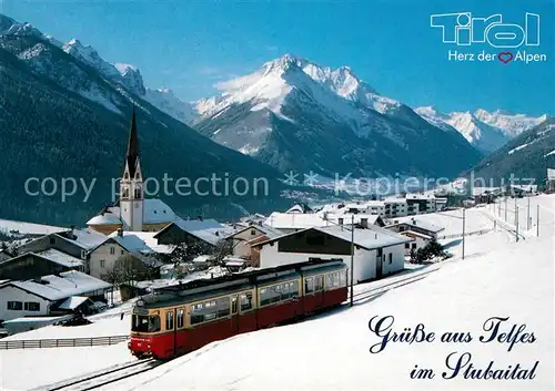 AK / Ansichtskarte Telfes_Stubai Stubaitalbahn Winterpanorama Blick gegen Stubaier Alpen Telfes_Stubai