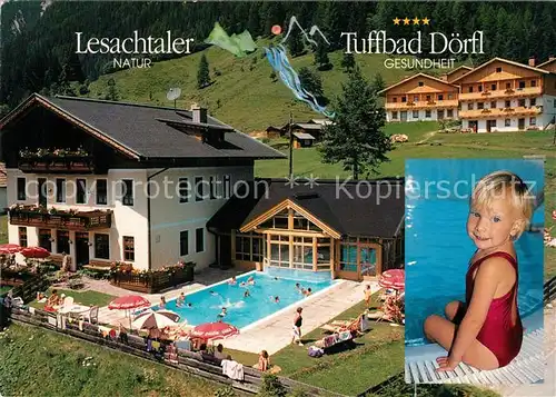 AK / Ansichtskarte St_Lorenzen_Lesachtal Lesachtaler Tuffbad Doerfl Hotel Swimming Pool St_Lorenzen_Lesachtal