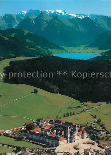 AK / Ansichtskarte Einsiedeln_SZ Kloster Sihltalerberge Schwyzer Voralpen Fliegeraufnahme Einsiedeln SZ