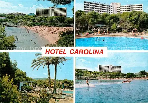 AK / Ansichtskarte Cala_Ratjada_Mallorca Hotel Carolina Strand Wasserski Swimming Pool Cala_Ratjada_Mallorca