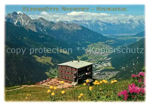 AK / Ansichtskarte Neustift_Stubaital_Tirol Bergrestaurant Elferhuette Panorama Stubaital Alpen Neustift_Stubaital_Tirol