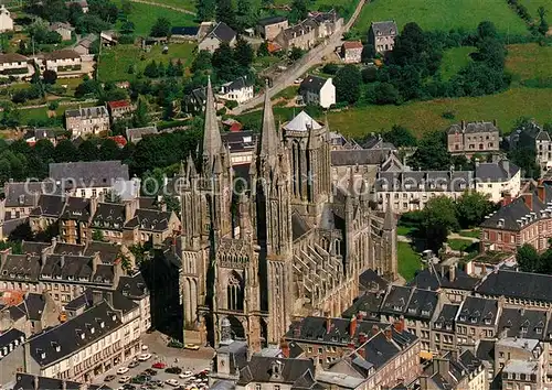 AK / Ansichtskarte Coutances Cathedrale Notre Dame vue aerienne Coutances