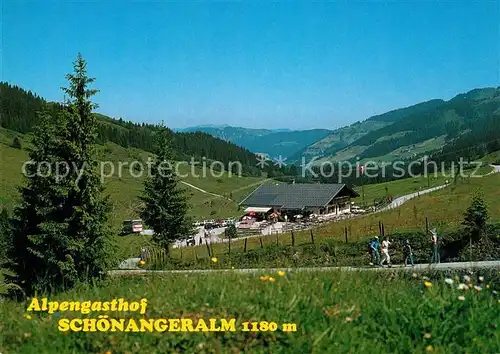 AK / Ansichtskarte Auffach Alpengasthof Schoenangeralm Landschaftspanorama Bergwiesen Auffach