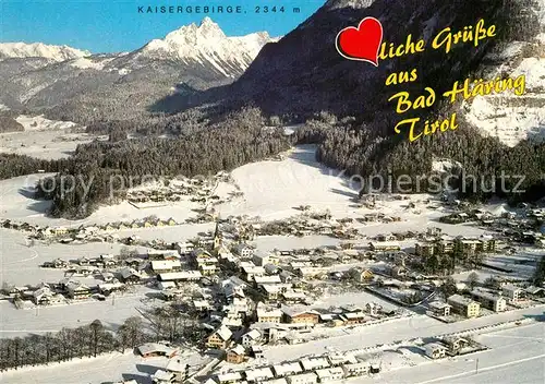 AK / Ansichtskarte Bad_Haering_Tirol mit Kaisergebirge Fliegeraufnahme Bad_Haering_Tirol