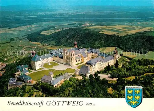 AK / Ansichtskarte Furth_Goettweig Benediktinerstift Donautal Fliegeraufnahme Furth Goettweig