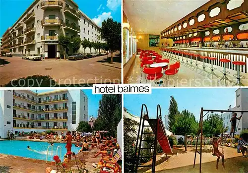 AK / Ansichtskarte Calella Hotel Balmes Swimming Pool Kinderspielplatz Calella