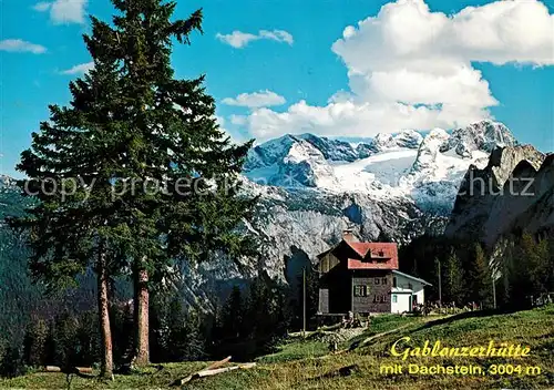 AK / Ansichtskarte Gosau_Oberoesterreich Gablonzerhuette mit Dachsteingebirge Gosau_Oberoesterreich