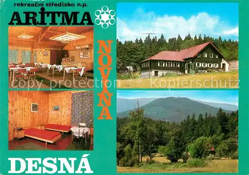 AK / Ansichtskarte Desna Novina Rekreacni stredisko ROH n. p. Aritma Berghotel Landschaftspanorama Desna