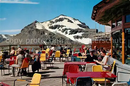 AK / Ansichtskarte Muerren_BE Schilthornbahn Bergrestaurant Sonnenterrasse Birg Muerren_BE