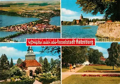 AK / Ansichtskarte Ratzeburg Fliegeraufnahme Park Kirche Ratzeburg