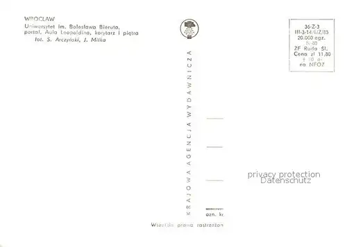 AK / Ansichtskarte Wroclaw Universitaet Wroclaw