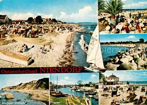 AK / Ansichtskarte Niendorf_Ostseebad Hafen Brodtener Steilufer Strand Niendorf_Ostseebad
