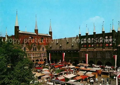 AK / Ansichtskarte Luebeck Markt Rathaus Luebeck