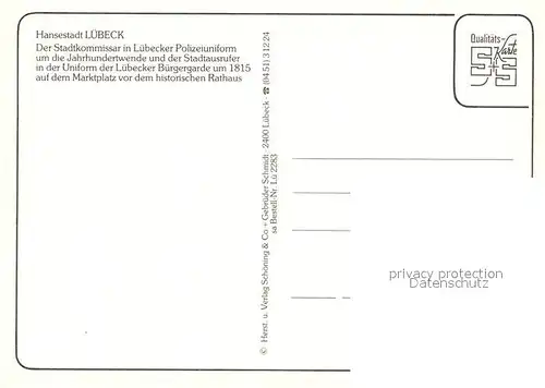 AK / Ansichtskarte Luebeck Stadtkommissar Luebecker Polizeiuniform Stadtausrufer Buergergarde Luebeck