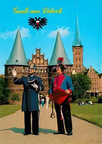 AK / Ansichtskarte Luebeck Stadtkommissar Luebecker Polizeiuniform Stadtausrufer Luebecker Buergergarde Luebeck