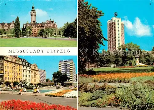 AK / Ansichtskarte Leipzig Rathaus Sachsenplatz Wohnhochhaus Wintergartenstrasse Leipzig