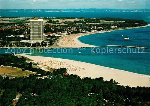 AK / Ansichtskarte Travemuende_Ostseebad Fliegeraufnahme Strand Travemuende_Ostseebad