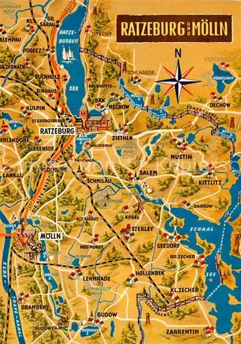 AK / Ansichtskarte Ratzeburg Moelln Panoramakarte Ratzeburg