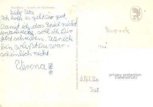 AK / Ansichtskarte Ratzeburg Kurpark Ratzeburg