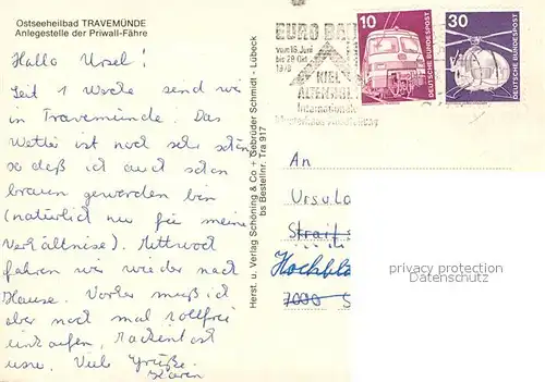 AK / Ansichtskarte Travemuende_Ostseebad Anlegestelle Priwall Faehre Travemuende_Ostseebad