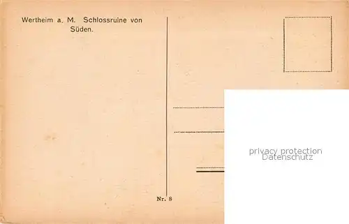 AK / Ansichtskarte Wertheim_Main Schlossruine  Wertheim Main