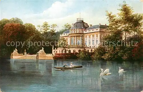 AK / Ansichtskarte Ludwigsburg_Wuerttemberg Schloss Monrepos Schwanenteich Ludwigsburg Wuerttemberg