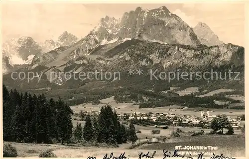 AK / Ansichtskarte St_Johann_Tirol mit Wildem Kaiser St_Johann_Tirol