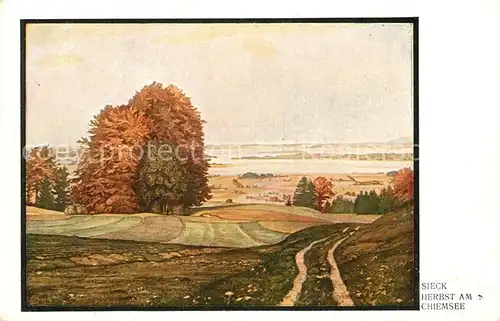 AK / Ansichtskarte Sieck Herbst am Chiemsee Kuenstlerkarte Sieck