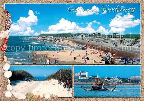 AK / Ansichtskarte Norderney_Nordseebad Strand Fischerboot Norderney_Nordseebad