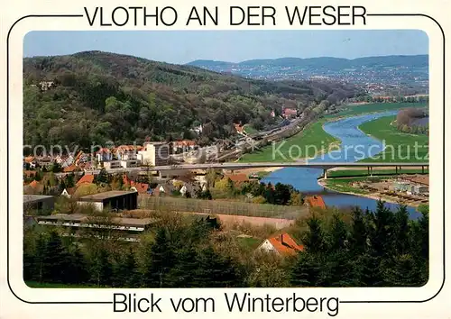 AK / Ansichtskarte Vlotho Blick vom Winterberg auf Weser Vlotho