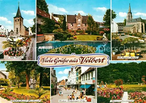 AK / Ansichtskarte Velbert Am Offers Schlotschmet Denkmal Herminghauspark Kirche Velbert