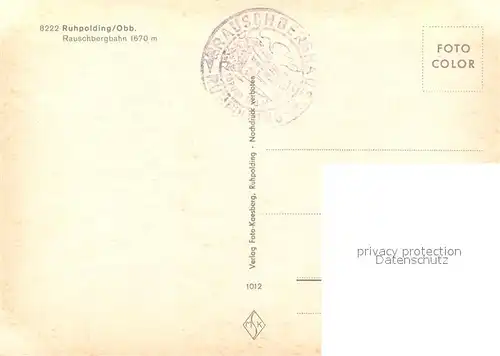 AK / Ansichtskarte Seilbahn Rauschberg Ruhpolding  Seilbahn