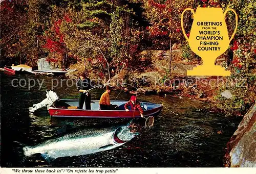AK / Ansichtskarte Canada_State World s Champion Fishing Country Canada_State