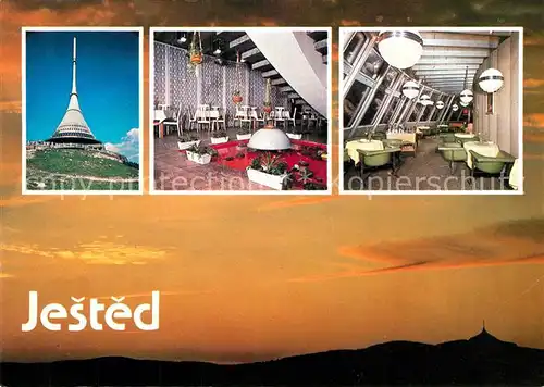 AK / Ansichtskarte Liberec Horsky Hotel Jested Restaurant Nachtaufnahme Liberec