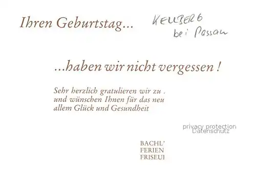 AK / Ansichtskarte Kellberg Ferienidyll Maxhoehe Bachls Komoedienstadl Geburtstagskarte Kellberg