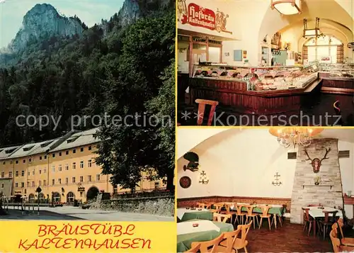 AK / Ansichtskarte Hallein Braeustuebl Kaltenhausen Gaststube Verkaufstheke Hallein