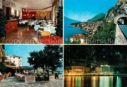 AK / Ansichtskarte Limone_sul_Garda Complesso All Azzurro Restaurant Pizzeria Kuestenpanorama Tunnel Limone_sul_Garda