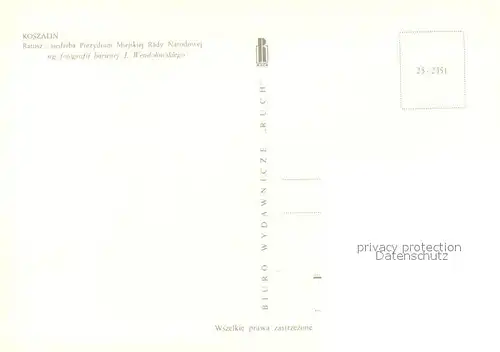 AK / Ansichtskarte Koszalin Ratusz Rathaus Koszalin