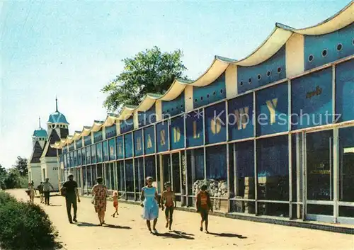 AK / Ansichtskarte Miedzyzdroje Pawilon handlowy przy wejsciu na molo Miedzyzdroje