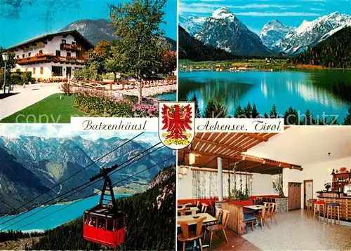 AK / Ansichtskarte Pertisau_Achensee Pension Batzenhaeusl Cafe Restaurant Bergbahn Alpenpanorama Pertisau Achensee