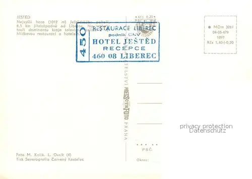 AK / Ansichtskarte Liberec Hotel Restaurant Jested Liberec