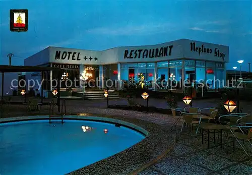 AK / Ansichtskarte Oropesa_del_Mar Motel Restaurant Neptuno Stop Swimming Pool Nachtaufnahme Oropesa_del_Mar