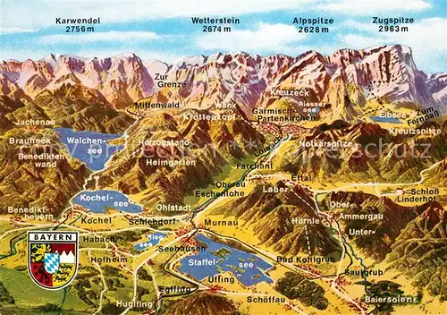 AK / Ansichtskarte Bad_Kohlgrub Panorama Bayerisches Oberland West mit Loisach und Ammertal Vogelperspektive Bad_Kohlgrub