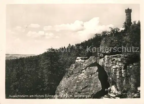 AK / Ansichtskarte Hoher_Schneeberg_Decinsky_Sneznik Aussichtsturm Hoher_Schneeberg